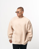 Men's Oversized Cream Sweatshirt Minimal Art (9)