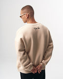 Men's Oversized Cream Sweatshirt Minimal Art (11)