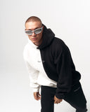 Men's Oversized Dual Color White And Black Hoodie (8)