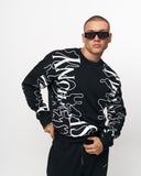 Men's Oversized Printed Black Sweatshirt (7)