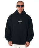 ‘’Slogan’’ Puff Printed Men’s Extra Oversized Black Hoodie (2)
