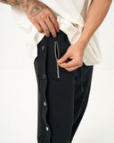 Oversized Black Baggy Jogger with Press Studs (4)