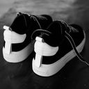 Bobe Suede Belted New Sneakers Black White (8)