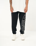 Oversized Black Jogger with Print (2)