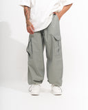 Men's Parachute Fabric Wide Leg Cargo Jogger