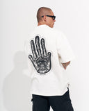 Men's Oversized Martin Valen Screen Printed White Heavy T-Shirt (7)