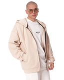 Men's Beige Oversized Hoodie with Zipper (8)