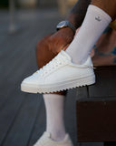 Men's Low Top Sneakers Shoes White (5)