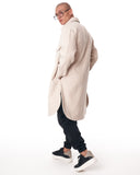 Oversized Beige Cachet Jacket with Pockets
