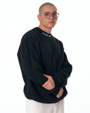 Men's Oversized Sweatshirt O-Neck Black (8)