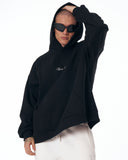 Men's Oversized Signature Detail Black Cordless Hoodie (8)