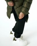 Men's Oversized Long Khaki Puffer Jacket (7)