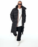 Oversized Long Black Puffer Coat with High Collar (8)
