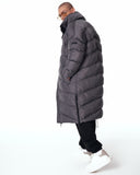 Oversized Long Gray Puffer Coat with High Collar (9)
