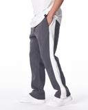 Street Style Gray Sweatpants With White Stripes