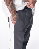 Street Style Gray Sweatpants With White Stripes (2)