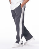 Street Style Gray Sweatpants With White Stripes (5)