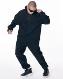 High Collar Half Zip Black Tracksuit (3)