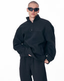High Collar Half Zip Black Tracksuit (4)