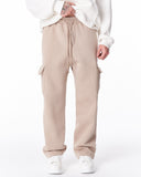 Men's Fleece Beige Cargo Sweatpants (3)