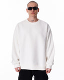 Men White Oversized Sweatshirt Another World's Hell (3)