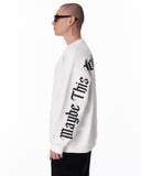 Men White Oversized Sweatshirt Another World's Hell (5)
