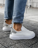 Bobe Suede Belted New Sneakers White Grey