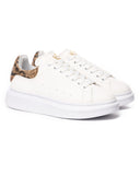 White Chunky Sneakers With Snake Pattern Detail (2)