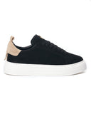 Bobe Suede Belted New Sneakers Taupe Black