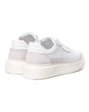White Leather Chunky Sneaker With Suede Detail (4)