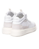 Men's High Top White Leather Chunky Sneakers (5)