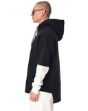 Men's Oversized Half Sleeve Detailed Hoodie Black&White (4)