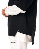 Men's Oversized Half Sleeve Detailed Hoodie Black&White (7)