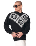 Men's Oversized Basic Sweatshirt Ethnic Designer Black (6)