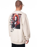 Men's Oversize Basic Sweatshirt With Designer Graphic Print Grey (3)