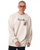Men's Oversize Basic Sweatshirt With Designer Graphic Print Grey (5)