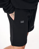 Men's Oversized Signature Detail Black Sweatshirt and Shorts Suit (5)