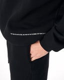 Men's Oversized Signature Detail Black Sweatshirt and Shorts Suit (11)