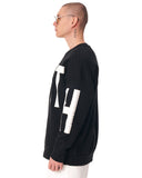 Men's Oversized Embroidery Detail Black Sweatshirt (3)