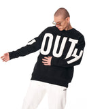 Men's Oversized Embroidery Detail Black Sweatshirt (6)