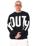 Men's Oversized Embroidery Detail Black Sweatshirt (8)