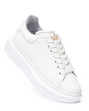 Men’s Crowned Chunky Sneakers Shoes White (4)