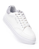 Men's Low Top Sneakers Crowned Snake Shoes White (4)