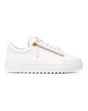 Men's Low Top Sneakers Gold Zipper Designer Shoes White
