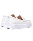 Men's Chunky Leather Loafers in White (4)