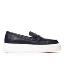 Men's Chunky Leather Loafers in Black and White (5)