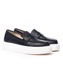 Men's Chunky Leather Loafers in Black and White (2)