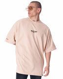 Men's Oversized Martin Valen Sleeve and Chest 3D Printed Beige Heavy T-Shirt (13)