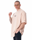 Men's Oversized Martin Valen Sleeve and Chest 3D Printed Beige Heavy T-Shirt (14)