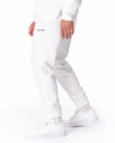 Men's Oversized Front Pintuck Jogger in White (5)
